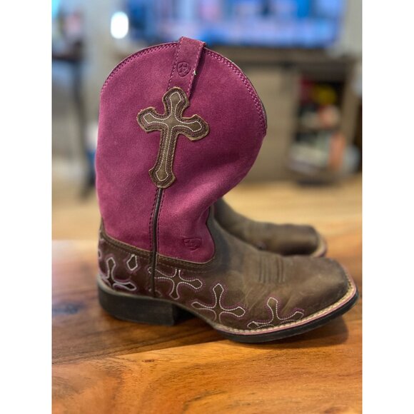 Ariat‎ Purple Crossroads Western Boot - Size 2 - Picture 2 of 6